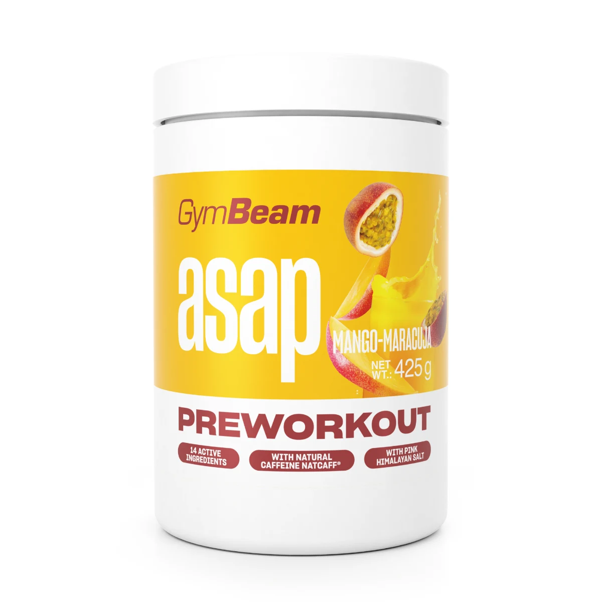 Gymbeam ASAP Pre-Workout - Smak: Marakuja mango | Waga: 0,425 g | Opakowanie: 425 g · záber 1