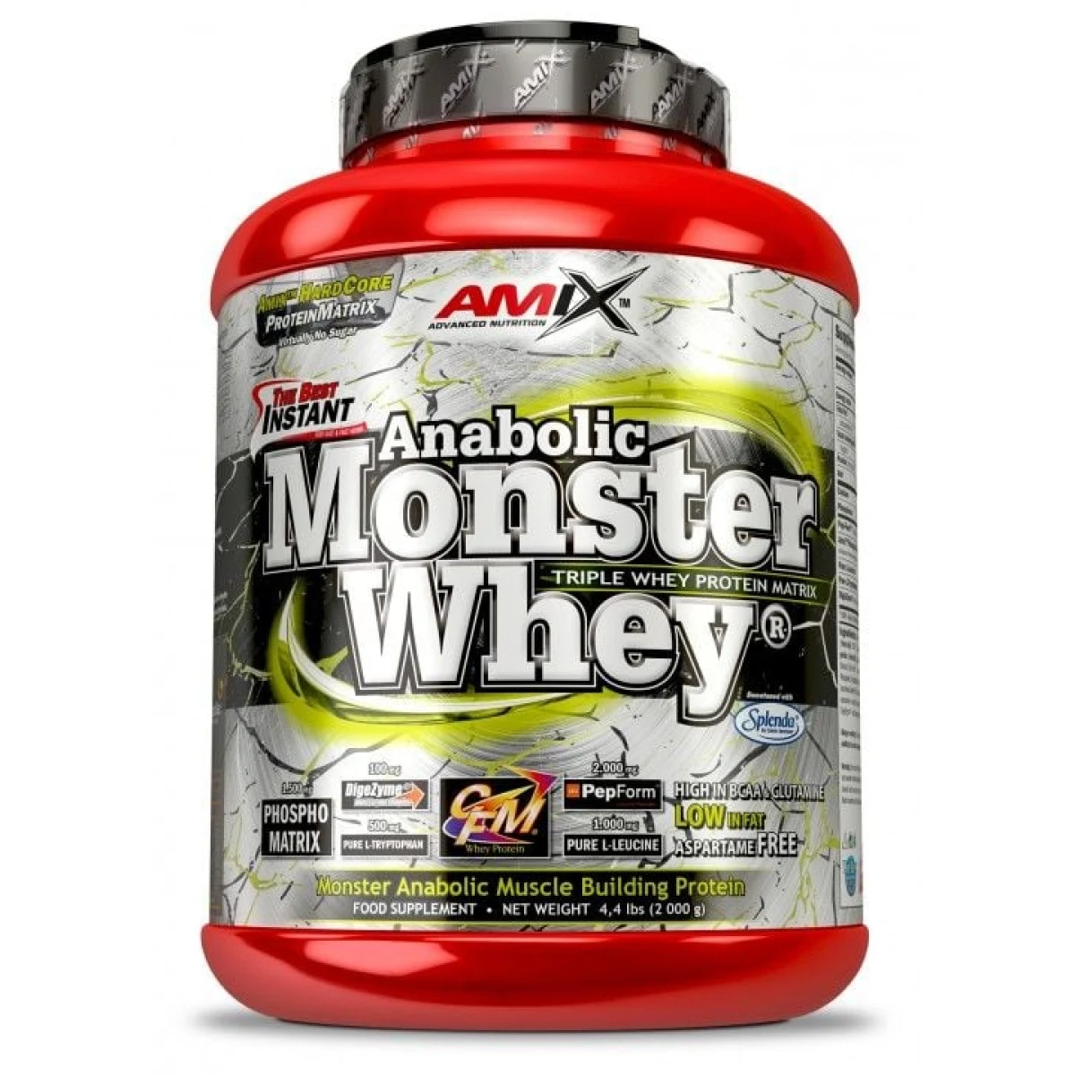 AMIX Protein Anabolic Monster Whey - Smak: Truskawka banan | Waga: 2 g | Opakowanie: 2000 g · záber 1