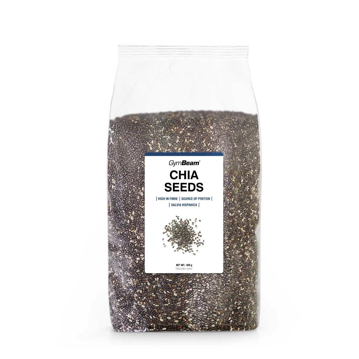 GymBeam Nasiona Chia - Smak: Bez smaku | Waga: 0,4 g | Opakowanie: 400 g · záber 2
