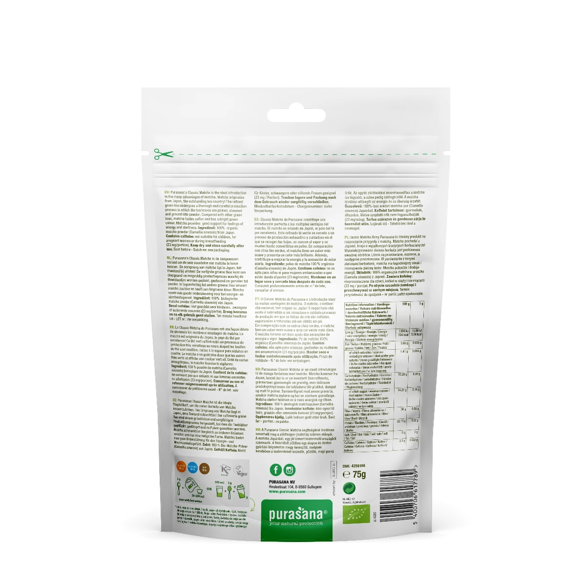 Purasana BIO Classic Matcha Raw sproszkowana zielona herbata · záber 2