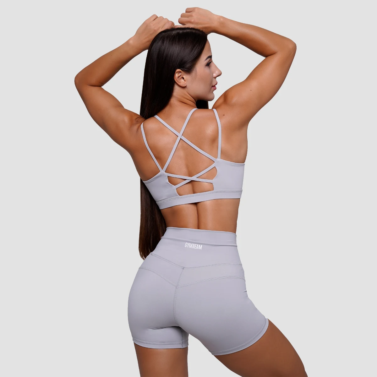 GymBeam Women‘s FIT Shorts Mist Grey - Rozmiar: XXL | Kolor: Szary | Waga: 0,105 g | Opakowanie: 150 · záber 2