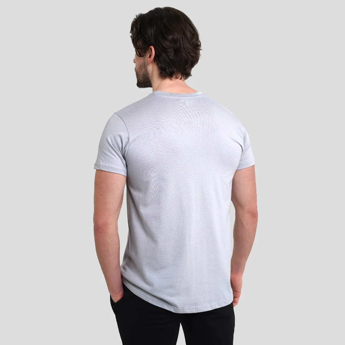 GymBeam Strength T-shirt Pacific Grey - Rozmiar: M | Kolor: Szary | Waga: 0,2 g · záber 3