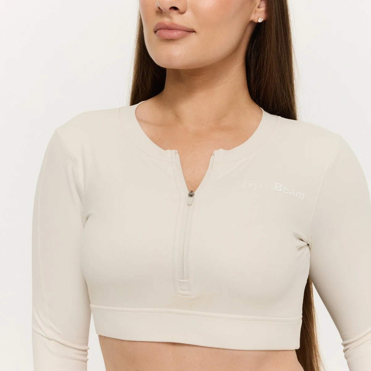 GymBeam Women‘s Prime Sports Top Pearl - Rozmiar: XS | Kolor: Béžová | Waga: 0,185 g | Opakowanie: 73 · záber 2