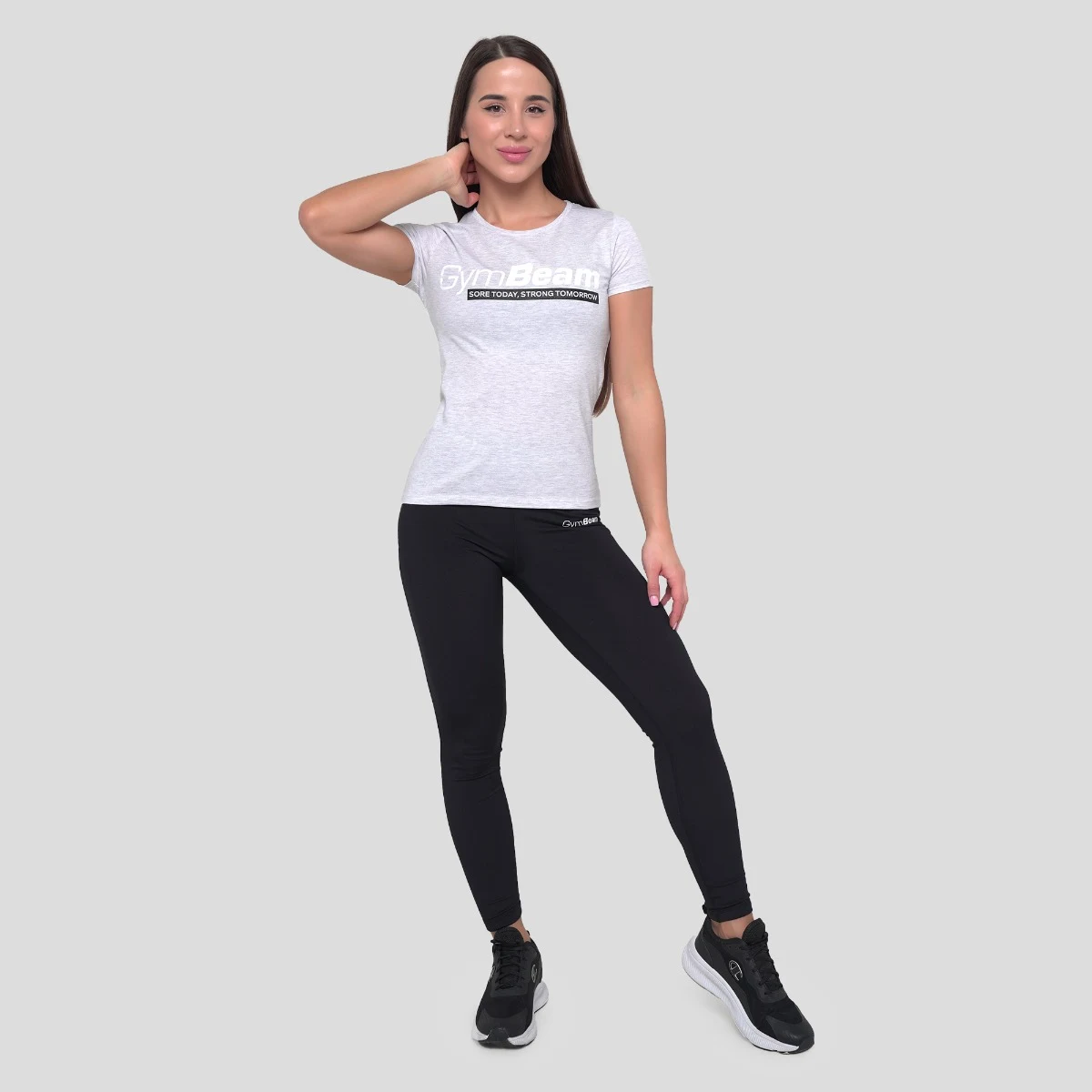 GymBeam Women‘s Strong Tomorrow T-shirt Grey - Rozmiar: XS | Kolor: Szary | Waga: 0,1 g · záber 4