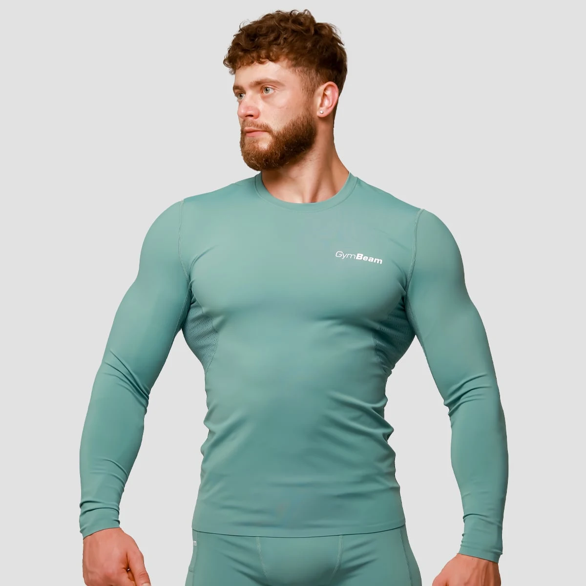 GymBeam Mid Compression Long Sleeve T-shirt Blue · záber 1