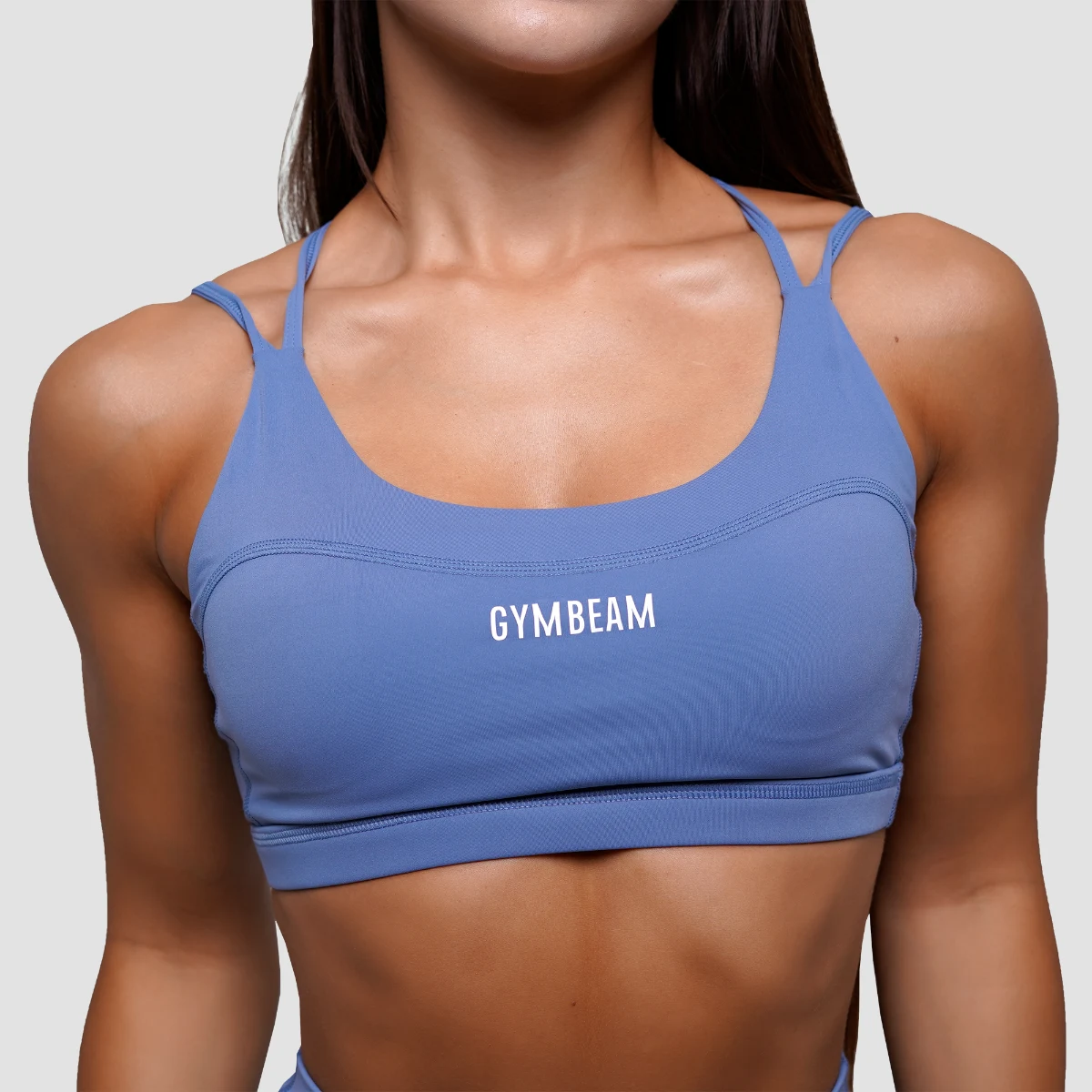 GymBeam FIT Sports Bra Steel Blue - Rozmiar: M | Kolor: Niebieski | Waga: 0,118 g | Opakowanie: 130 · záber 4