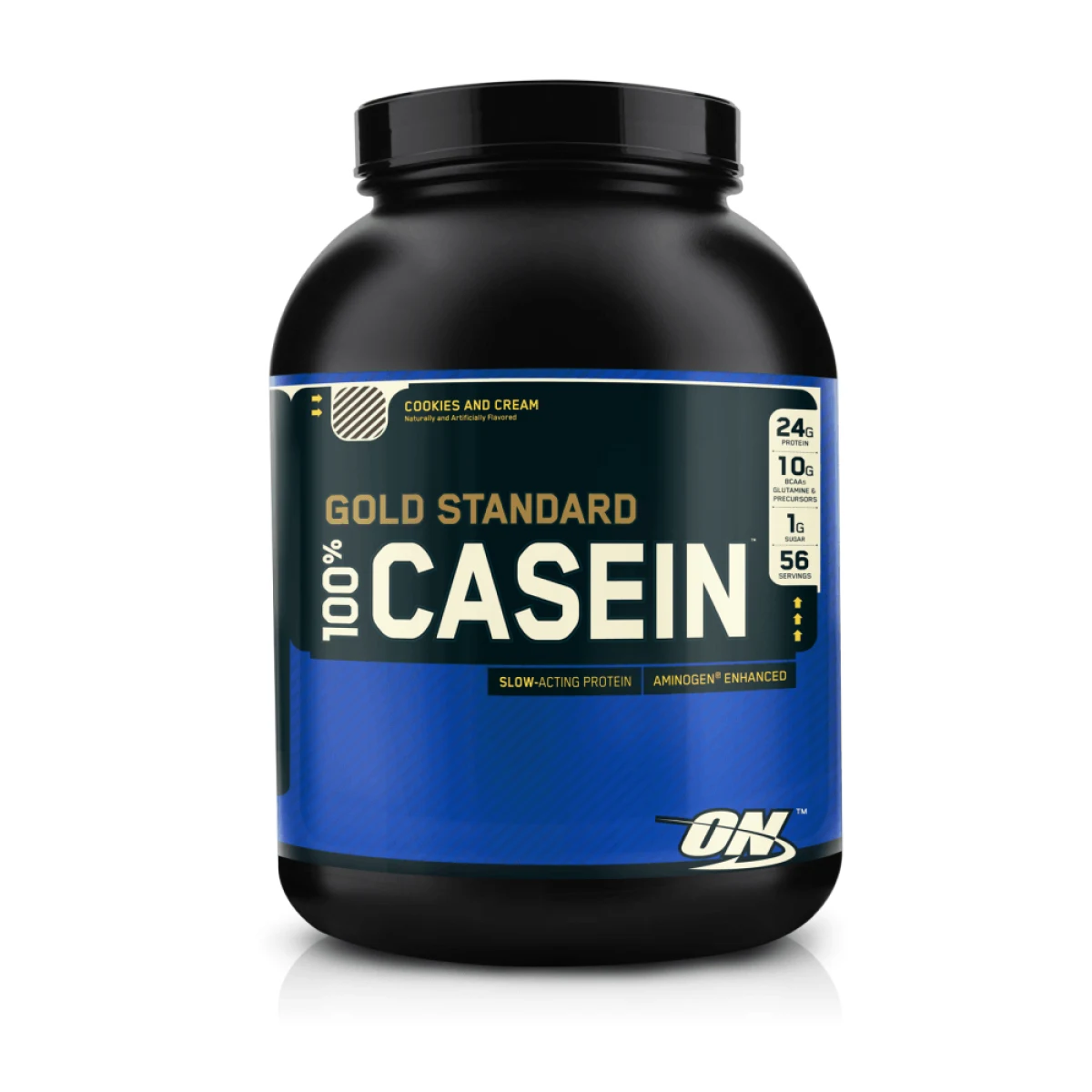 Optimum Nutrition 100% Casein Protein - Smak: Cookies & cream | Waga: 0,91 g | Opakowanie: 910 g · záber 1