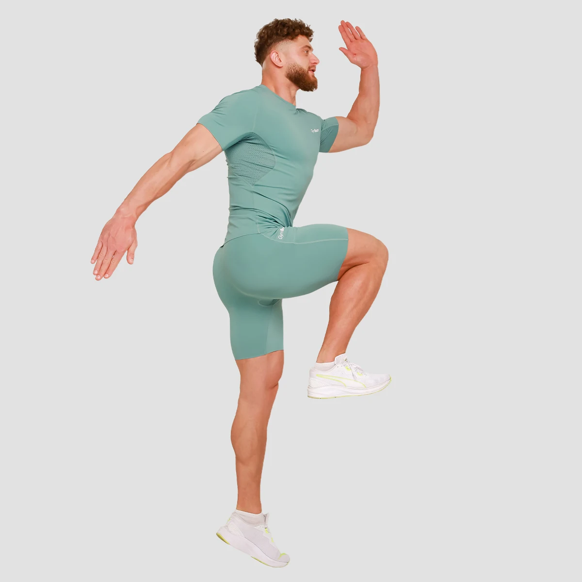 GymBeam High Compression T-shirt Blue - Rozmiar: M | Kolor: Niebieski | Waga: 0,19 g | Opakowanie: 65 · záber 3