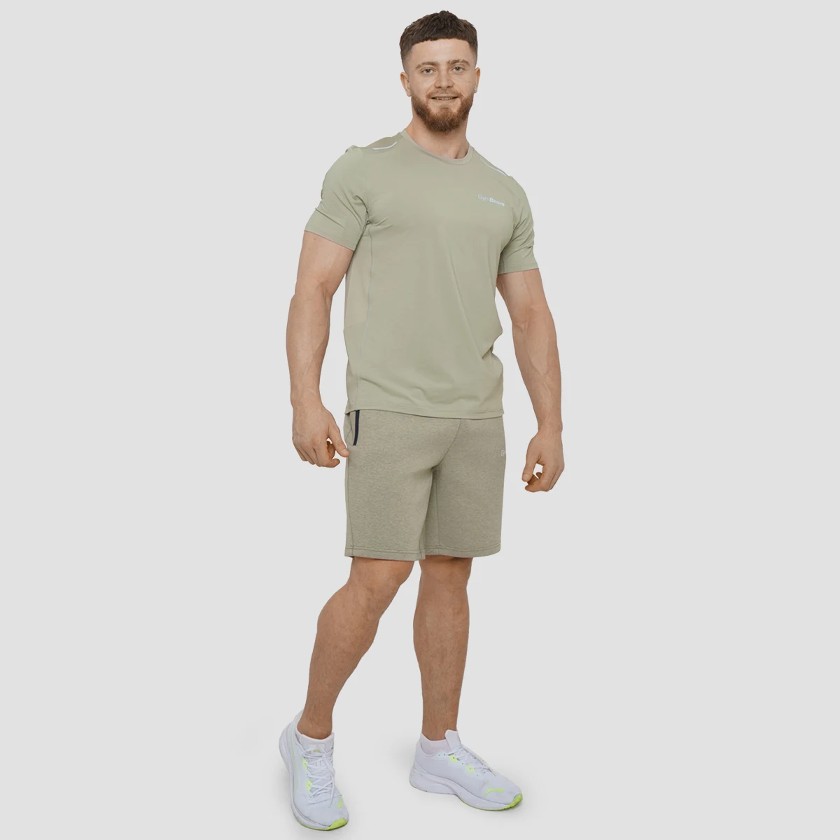 GymBeam Agile Shorts Sage - Rozmiar: XL | Kolor: Zielony | Waga: 0,34 g | Opakowanie: 52 · záber 5