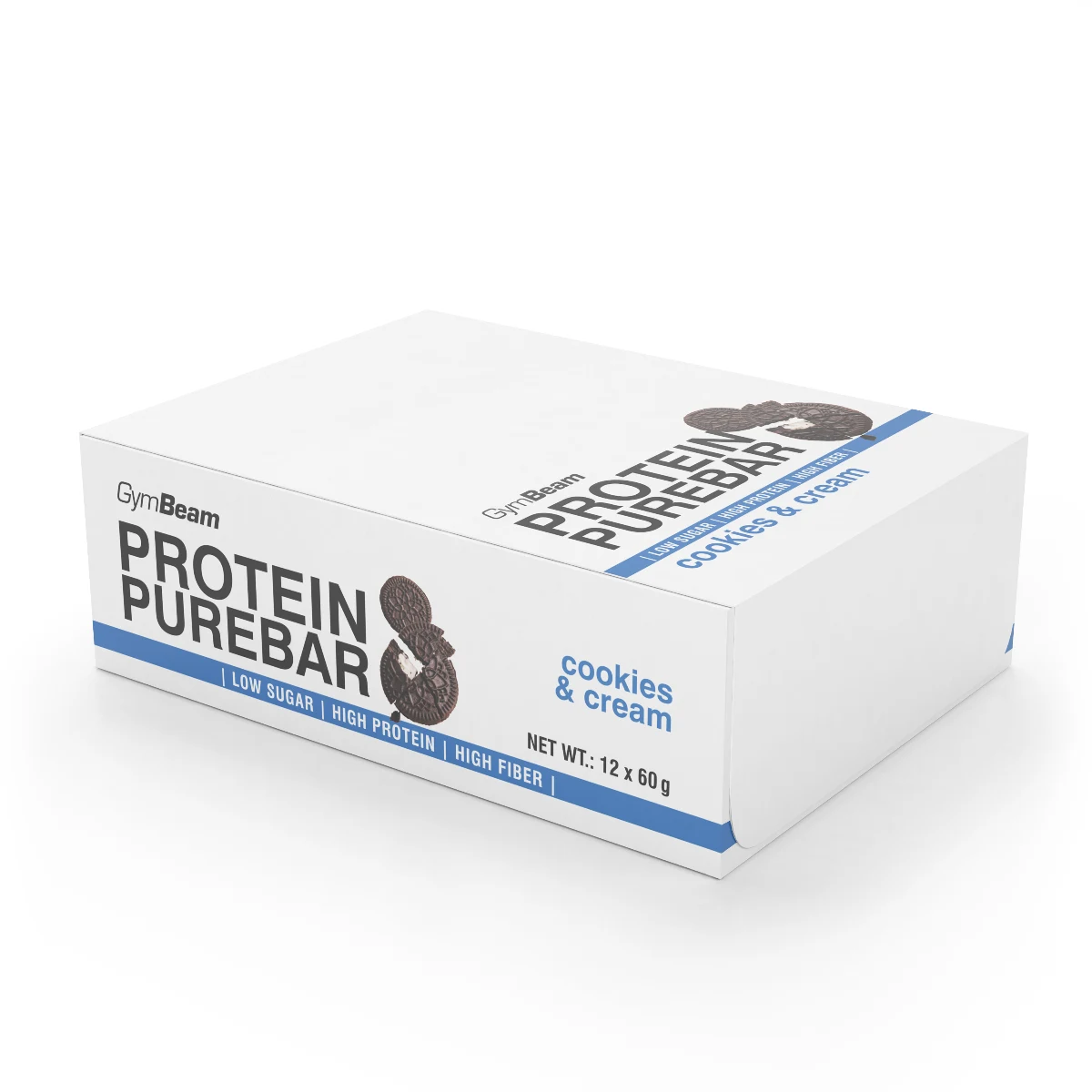 GymBeam Baton białkowy PureBar - Smak: Cookies & cream | Waga: 0,72 g | Opakowanie: 12 x 60 g · záber 2