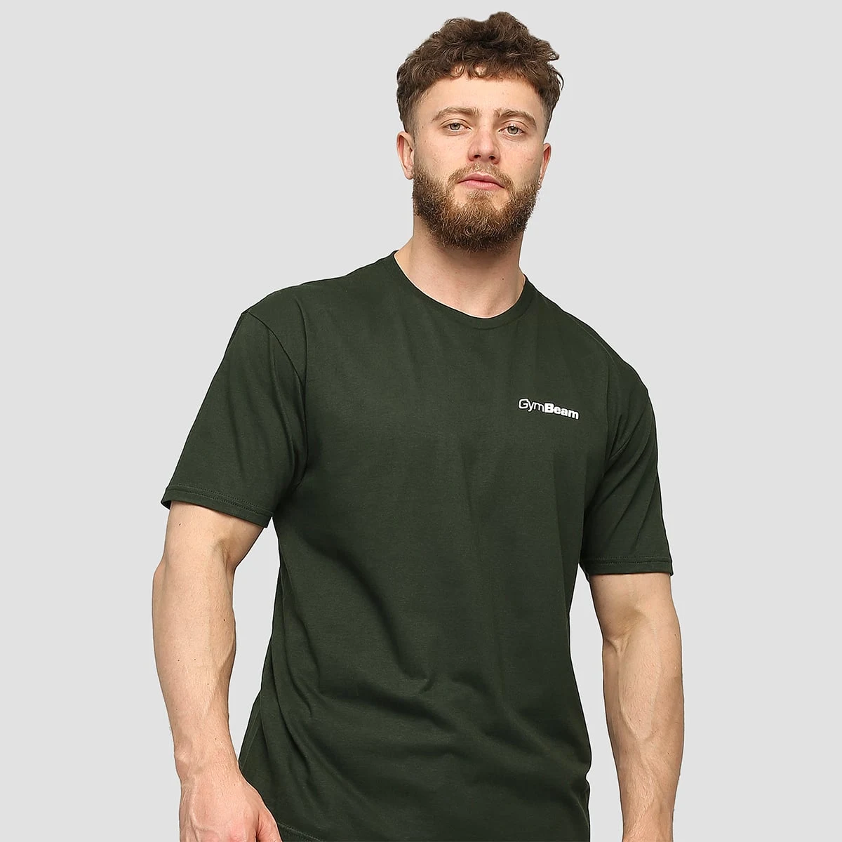 GymBeam Men‘s Basic T-Shirt Green - Rozmiar: L | Kolor: Zielony | Waga: 0,147 g · záber 1
