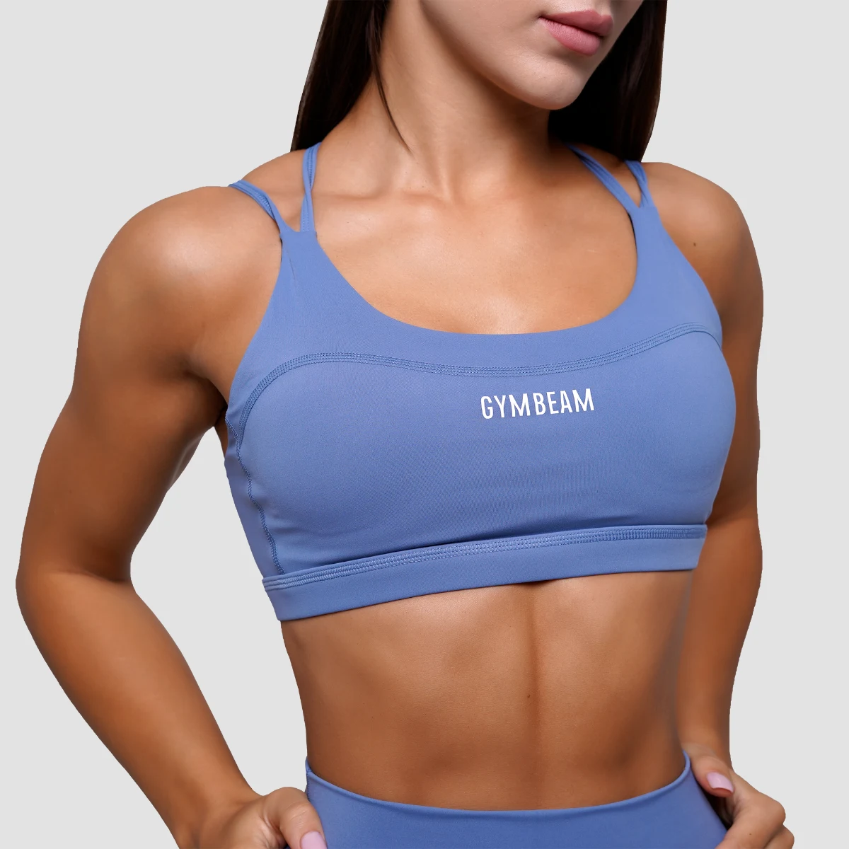 GymBeam FIT Sports Bra Steel Blue - Rozmiar: M | Kolor: Niebieski | Waga: 0,118 g | Opakowanie: 130 · záber 5