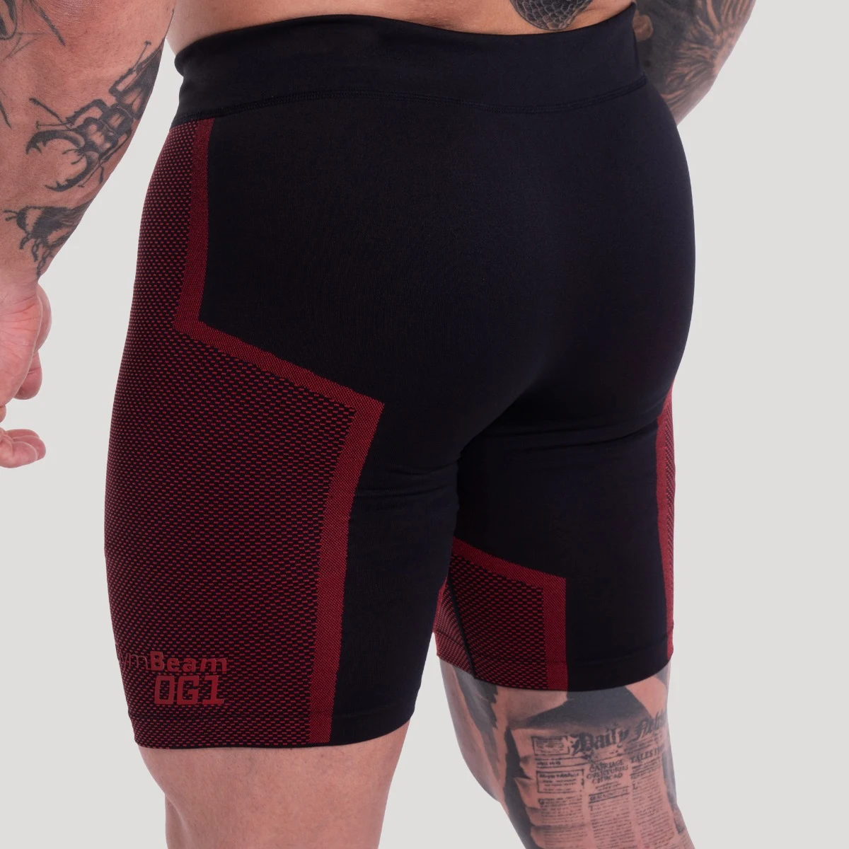 GymBeam OG1 Seamless Shorts Black/Red - Rozmiar: XXL | Kolor: Czarny | Waga: 0,195 g | Opakowanie: 105 · záber 5