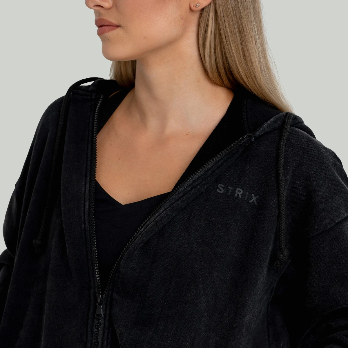 STRIX Women‘s Zip Hoodie Washed Black - Rozmiar: S | Kolor: Czarny | Waga: 0,84 g | Opakowanie: 27 · záber 2