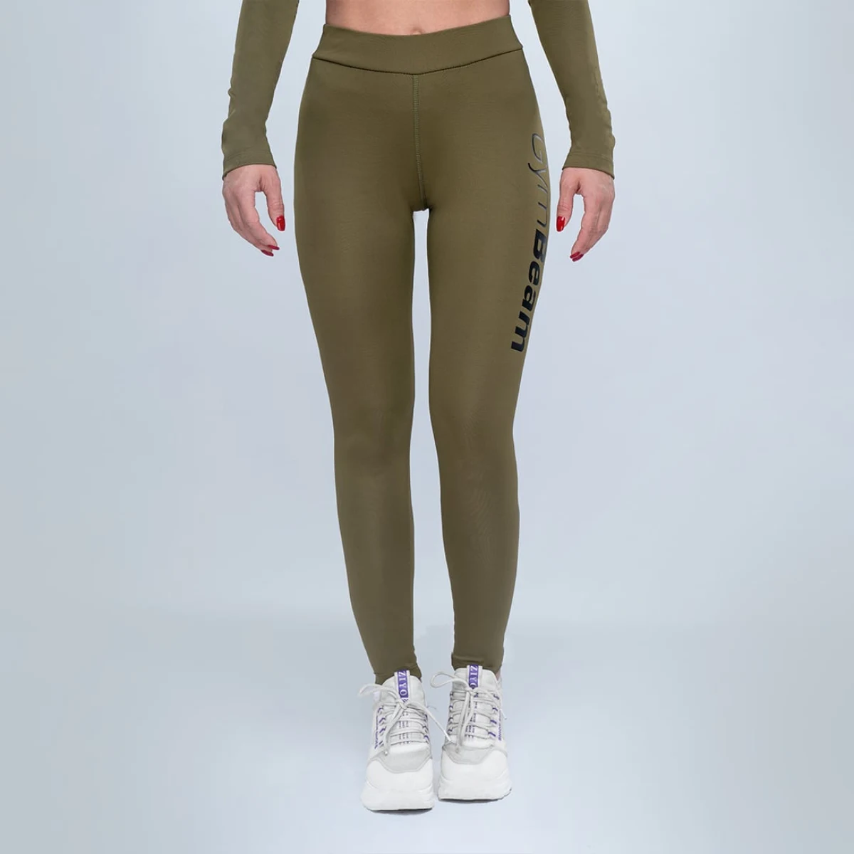 GymBeam Damskie Legginsy Advanced Olive · záber 1