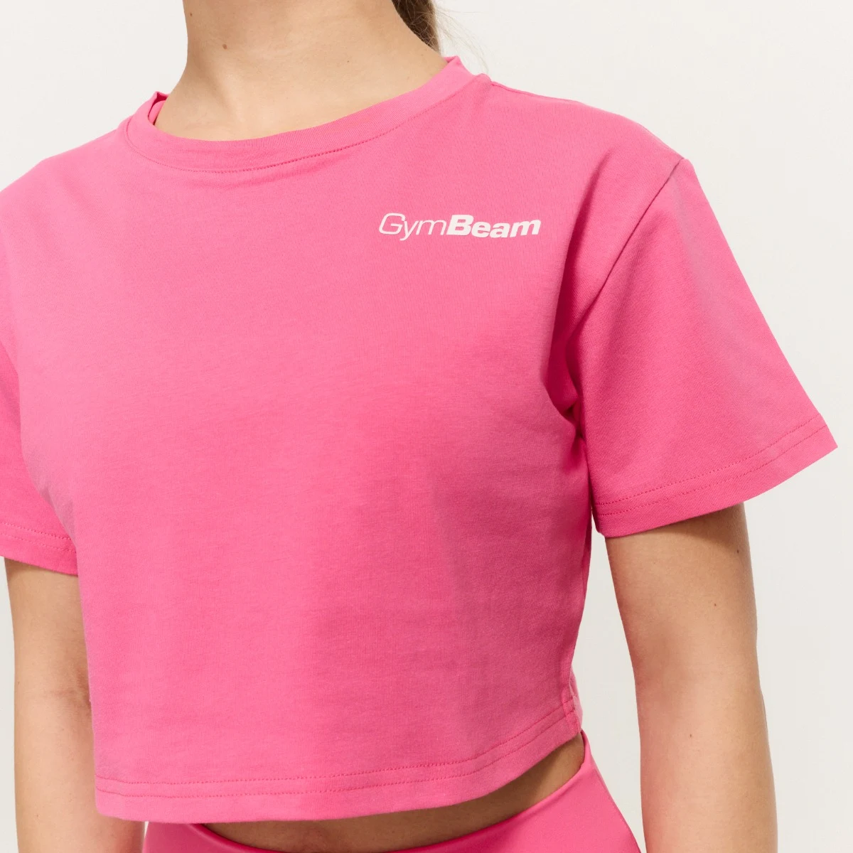 GymBeam Women‘s Limitless Cropped T-Shirt Dragonfruit - Rozmiar: XS | Kolor: Różowy | Waga: 0,1088 g | Opakowanie: 130 · záber 2