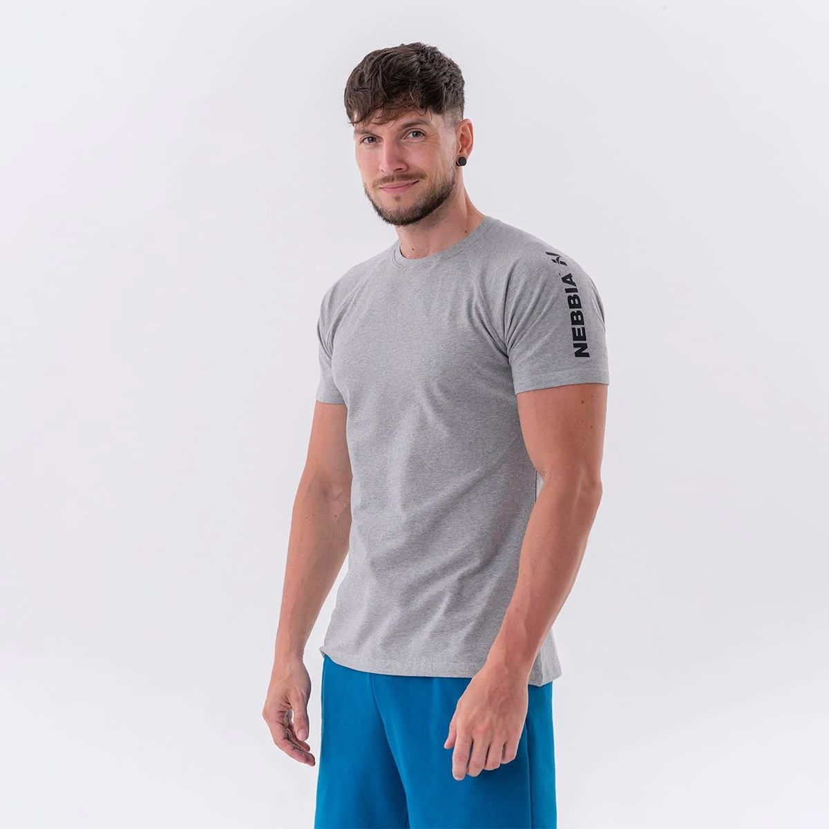 NEBBIA Koszulka męska Sporty Fit Essentials Light Grey · záber 1