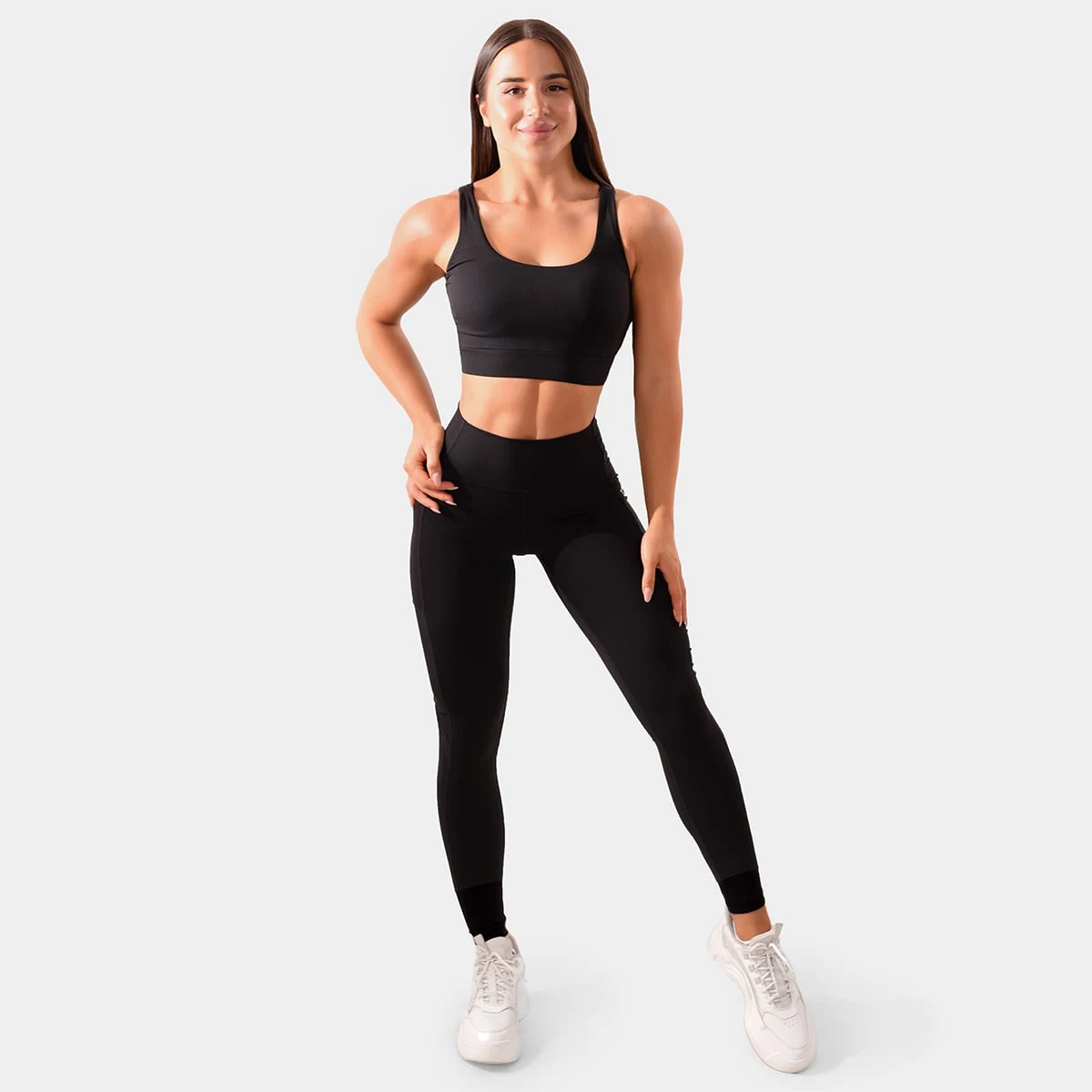 GymBeam Damskie legginsy Mesh Panel Black - Rozmiar: XS | Kolor: Czarny | Waga: 0,2 g | Opakowanie: 105 · záber 4