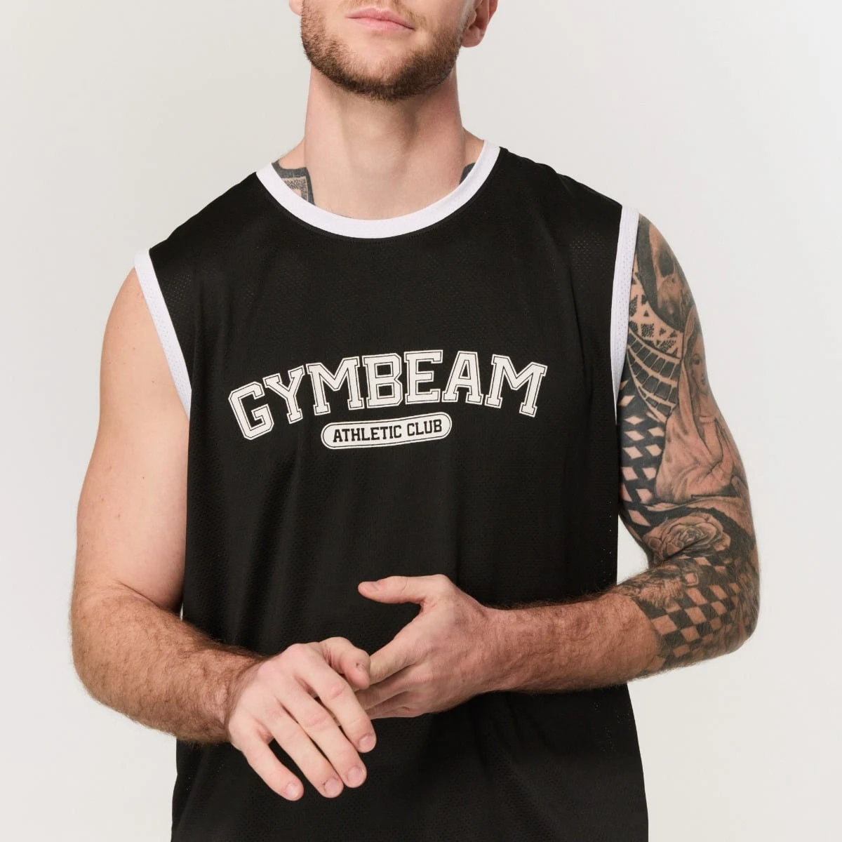 GymBeam Men‘s Varsity Tank Top Black - Rozmiar: XXL | Kolor: Czarny | Waga: 0,2 g | Opakowanie: 92 · záber 4