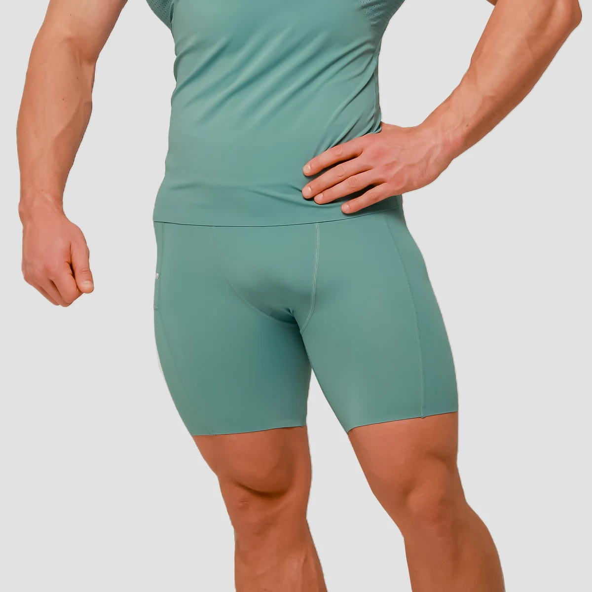 GymBeam Mid Compression Shorts Blue - Rozmiar: M | Kolor: Niebieski | Waga: 0,12 g | Opakowanie: 80 · záber 2