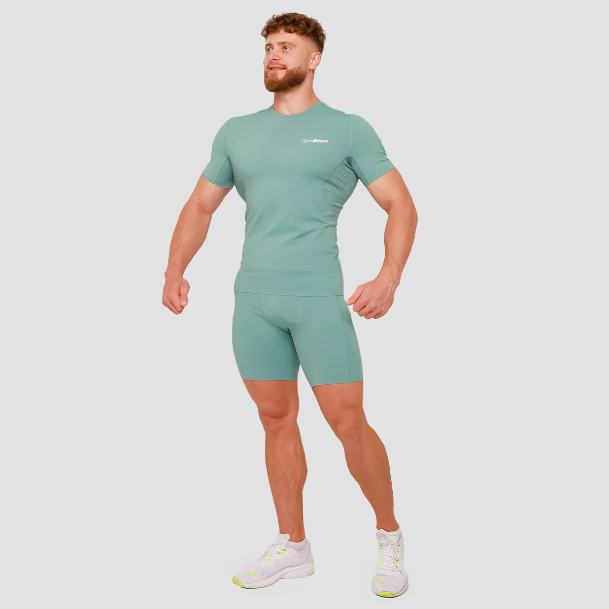 GymBeam High Compression T-shirt Blue - Rozmiar: M | Kolor: Niebieski | Waga: 0,19 g | Opakowanie: 65 · záber 5