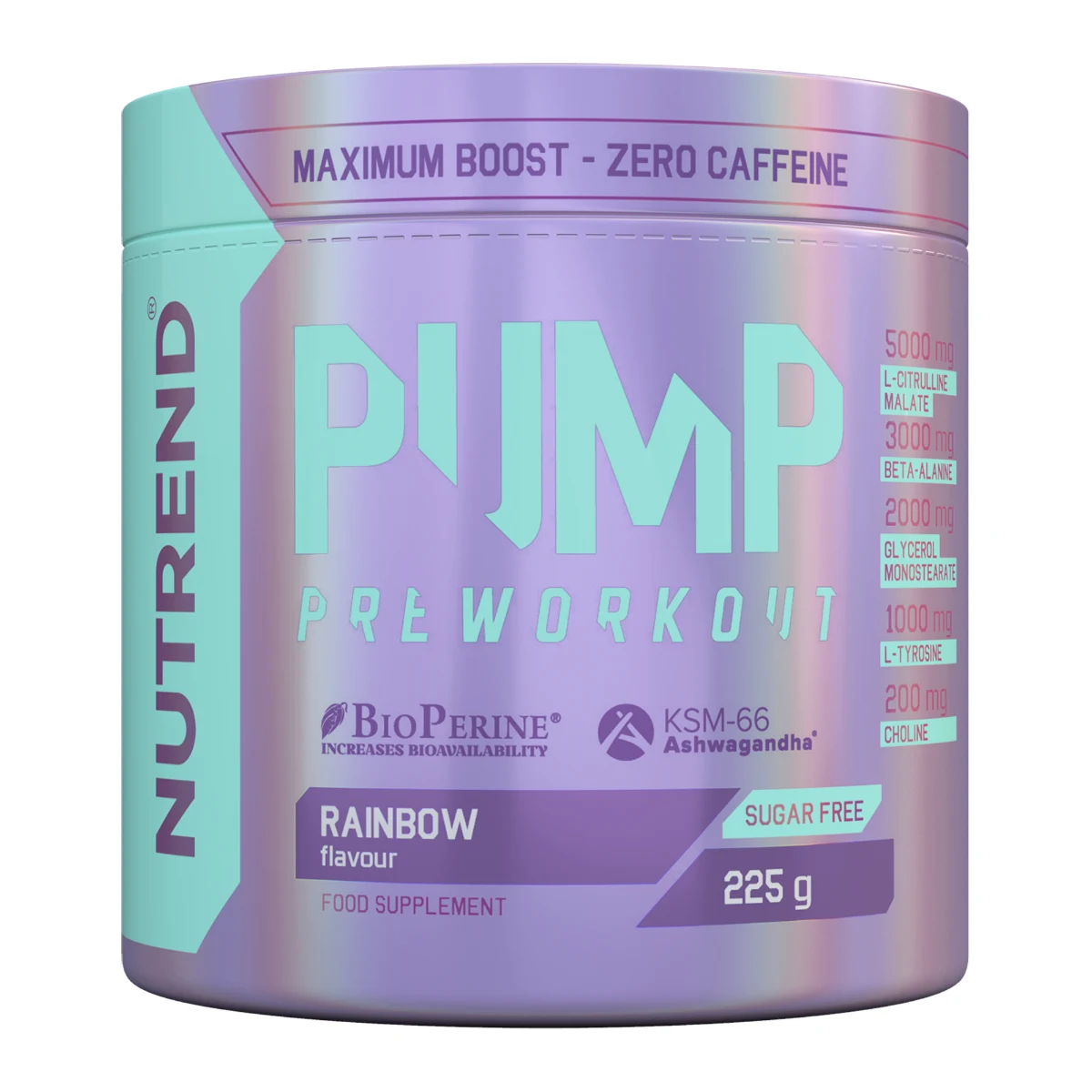 Nutrend Pre-Workout PUMP - Smak: Tęcza | Waga: 0,225 g | Opakowanie: 225 g · záber 1