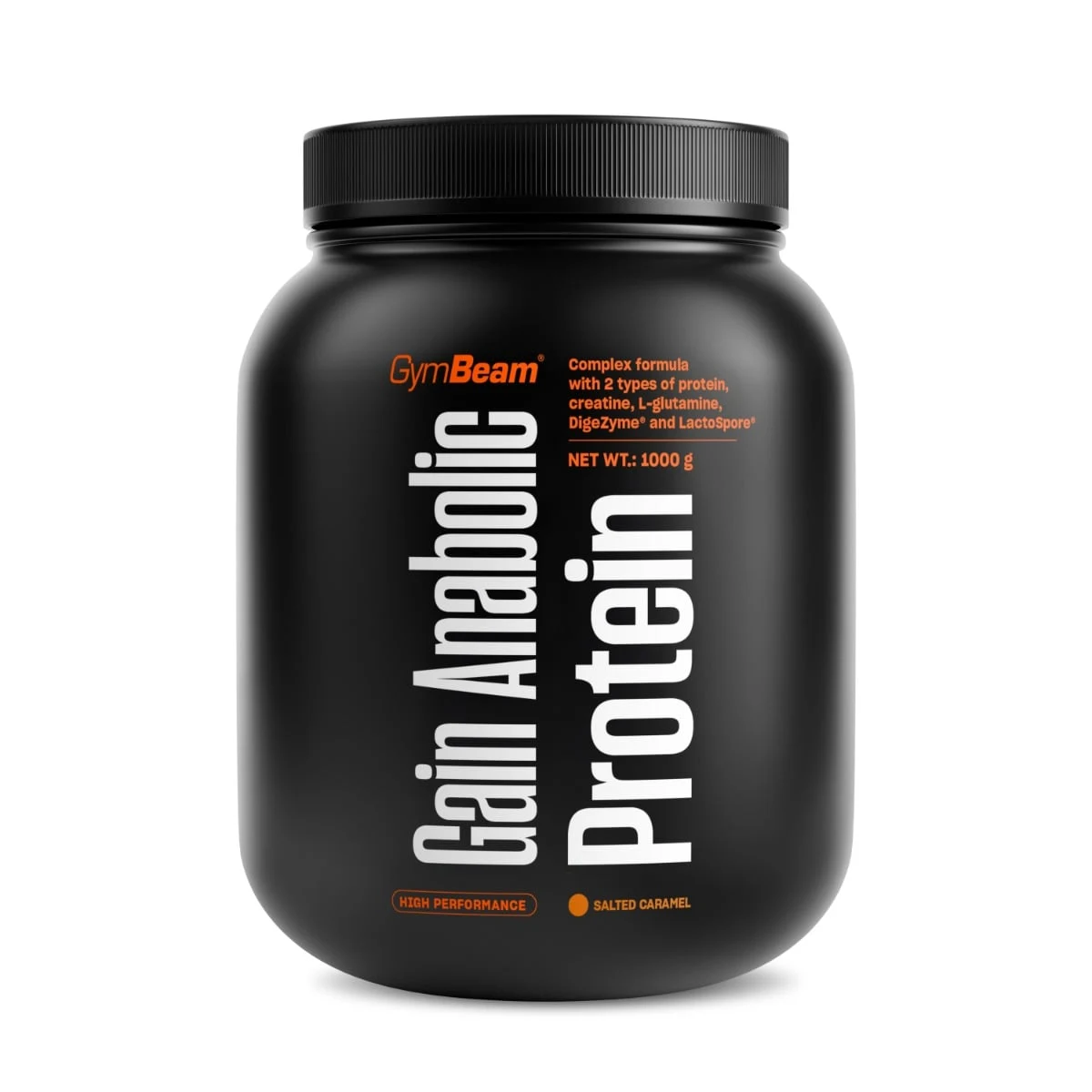 GymBeam Gain Anabolic Protein - Smak: Słony karmel | Waga: 1 g | Opakowanie: 1000 g · záber 1