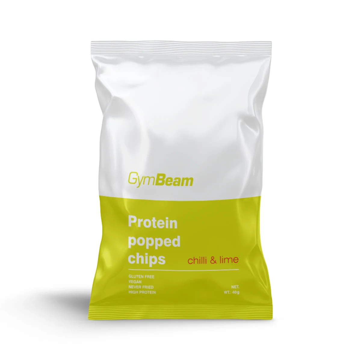 GymBeam Proteínové čipsy - Smak: Chili i limonka | Waga: 0,04 g | Opakowanie: 40 g · záber 1
