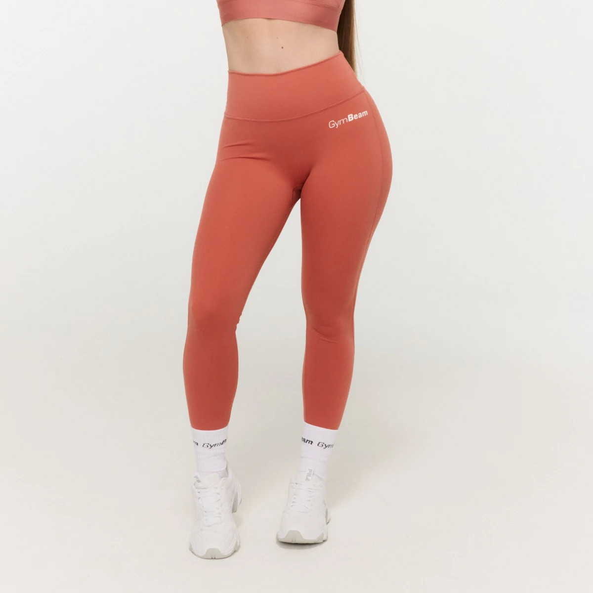 GymBeam Women‘s Limitless High-waist leggings Cinnamon - Rozmiar: XXL | Kolor: Pomarańczowy | Waga: 0,225 g | Opakowanie: 90 · záber 3