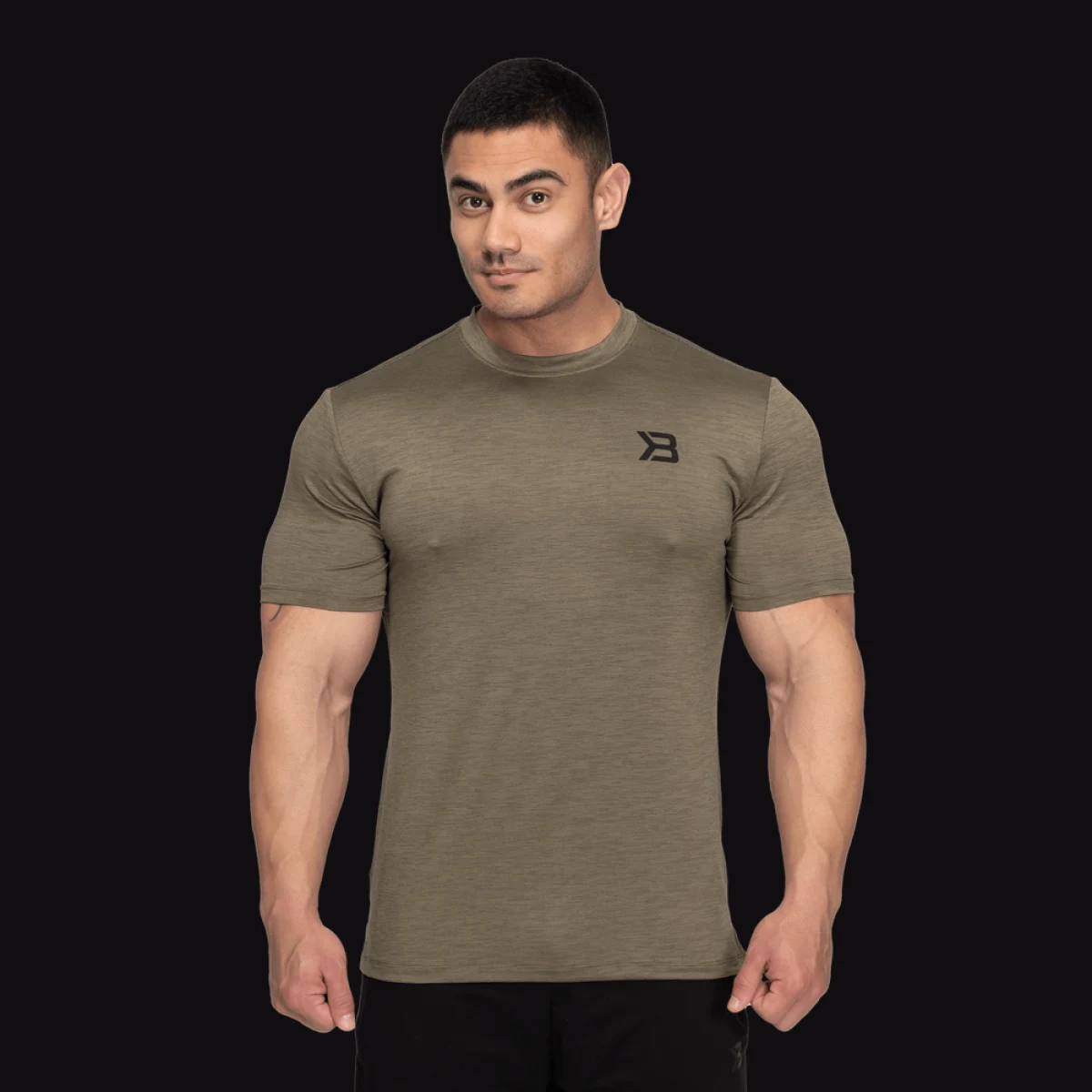 Better Bodies Męska koszulka Essex Stripe Tee Washed Green Melange · záber 1