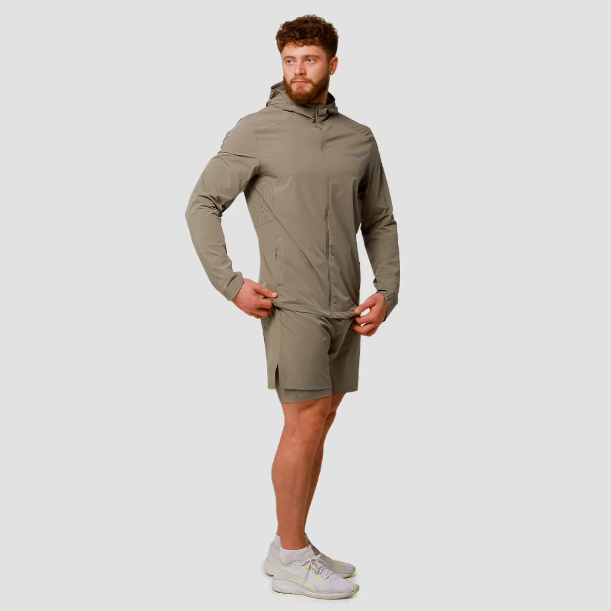 GymBeam Pulse Running Jacket Vetiver - Rozmiar: XL | Kolor: Zielony | Waga: 0,24 g | Opakowanie: 50 · záber 5