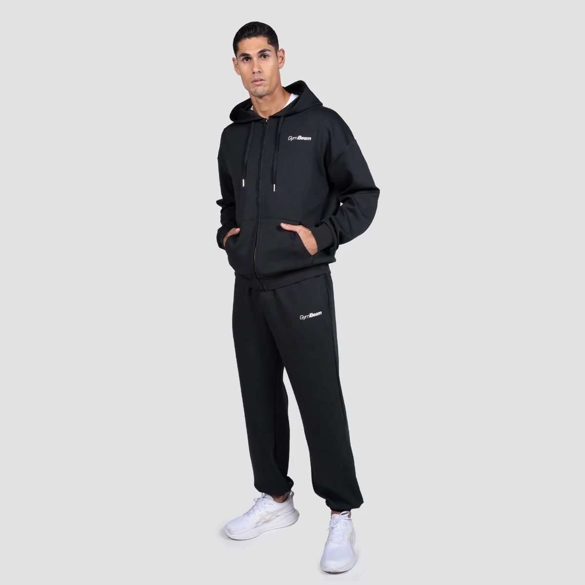 GymBeam Relay Zip Hoodie Black - Rozmiar: S | Kolor: Czarny | Waga: 0,60386 g | Opakowanie: 34 · záber 4