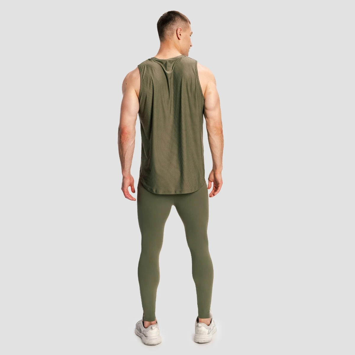 GymBeam Men‘s Combat Leggings Olive Grey - Rozmiar: S | Kolor: Szary | Waga: 0,1595 g | Opakowanie: 105 · záber 5
