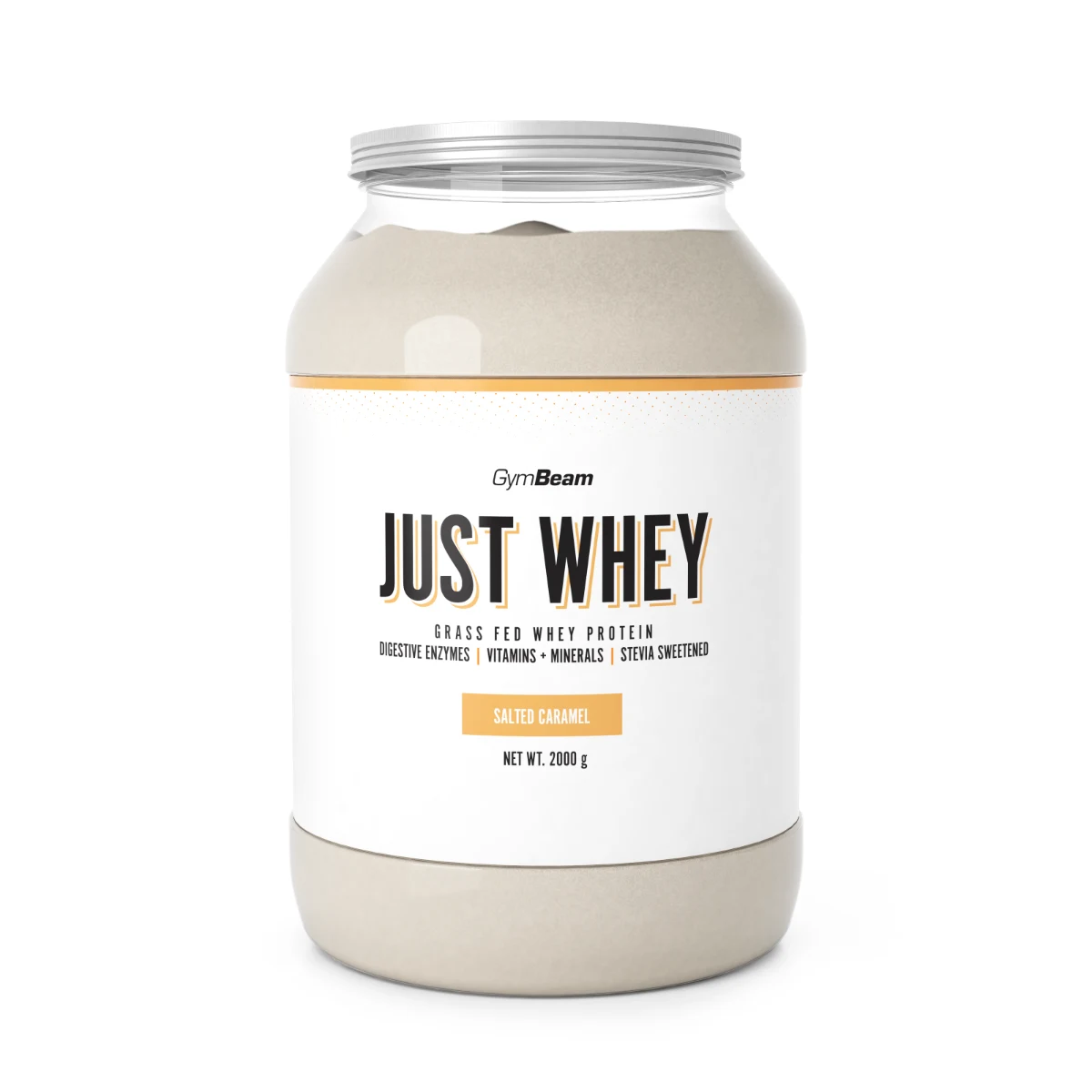 GymBeam Protein Just Whey - Smak: Słony karmel | Waga: 2 g | Opakowanie: 2000 g · záber 1