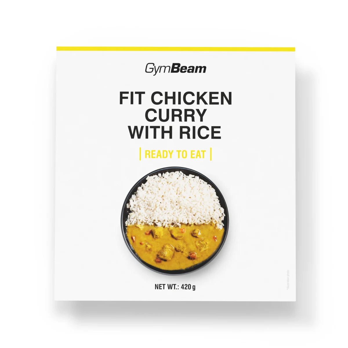 GymBeam FIT Chicken curry with rice Ready to eat - Waga: 0,488 g | Opakowanie: 420 g · záber 1