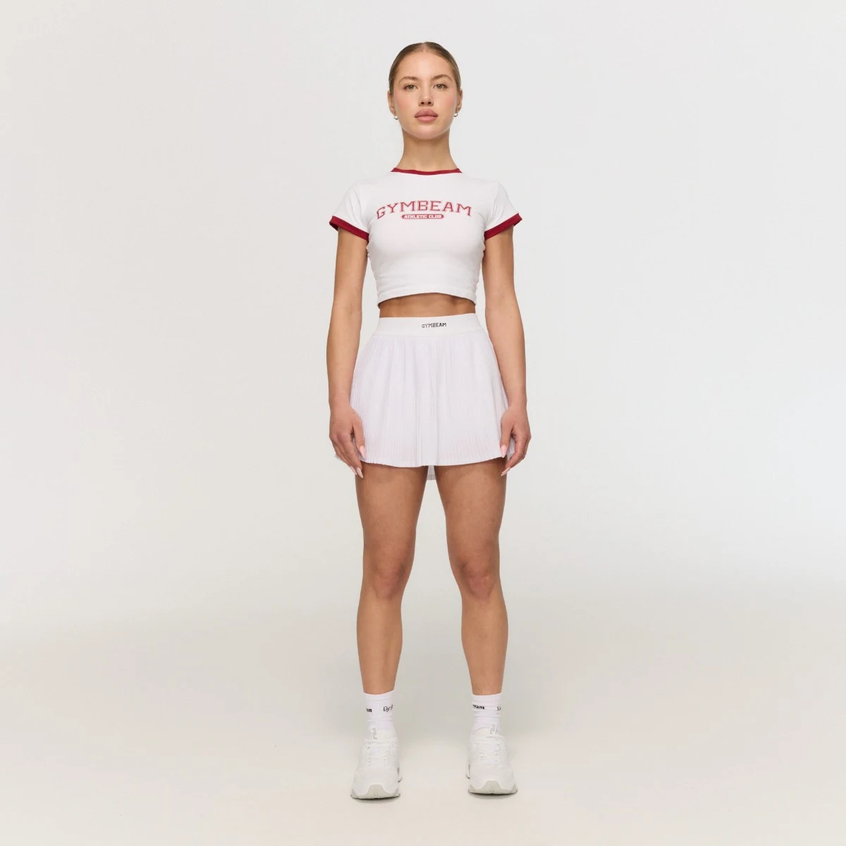 GymBeam Women‘s Varsity T-Shirt White - Rozmiar: L | Kolor: Biały | Waga: 0,135 g | Opakowanie: 142 · záber 5