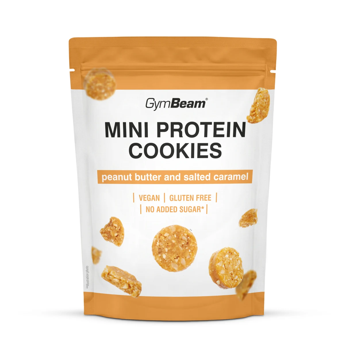 GymBeam Mini Protein Cookies - Smak: Masło orzechowe karmel solony | Waga: 0,1 g | Opakowanie: 100 g · záber 1