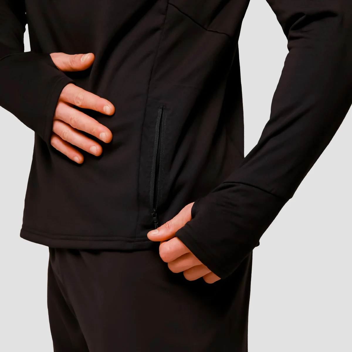 GymBeam Pulse 1/2 Zip Running Sweatshirt Black - Rozmiar: M | Kolor: Czarny | Waga: 0,26 g | Opakowanie: 45 · záber 2