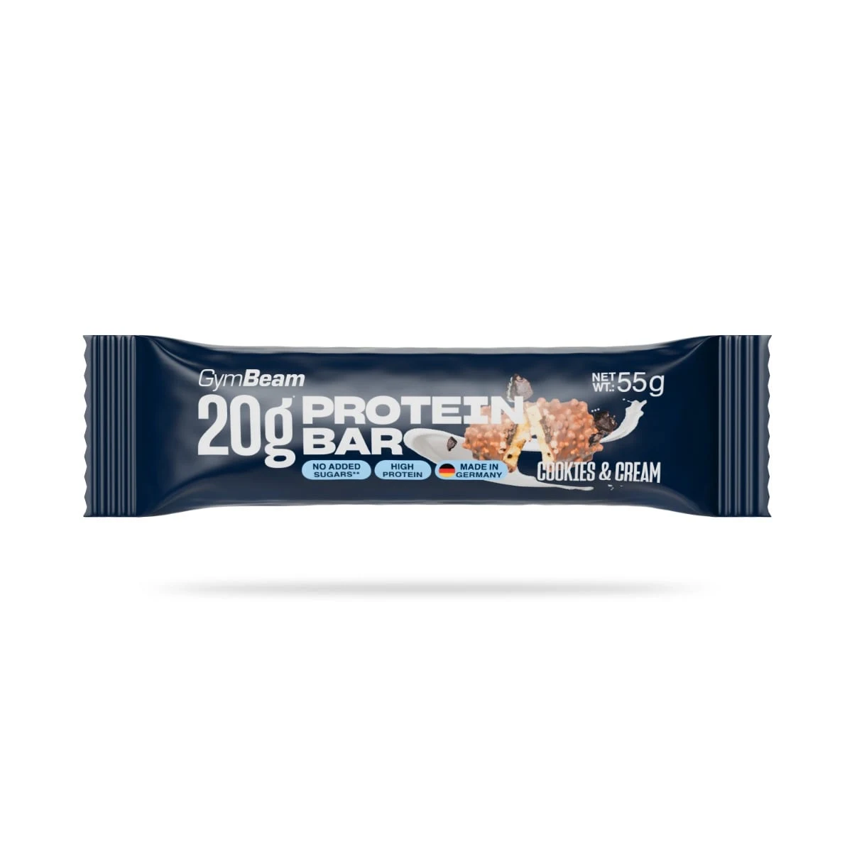 GymBeam 20 g Protein bar - Smak: Cookies & krém | Waga: 0,055 g | Opakowanie: 55 g · záber 1