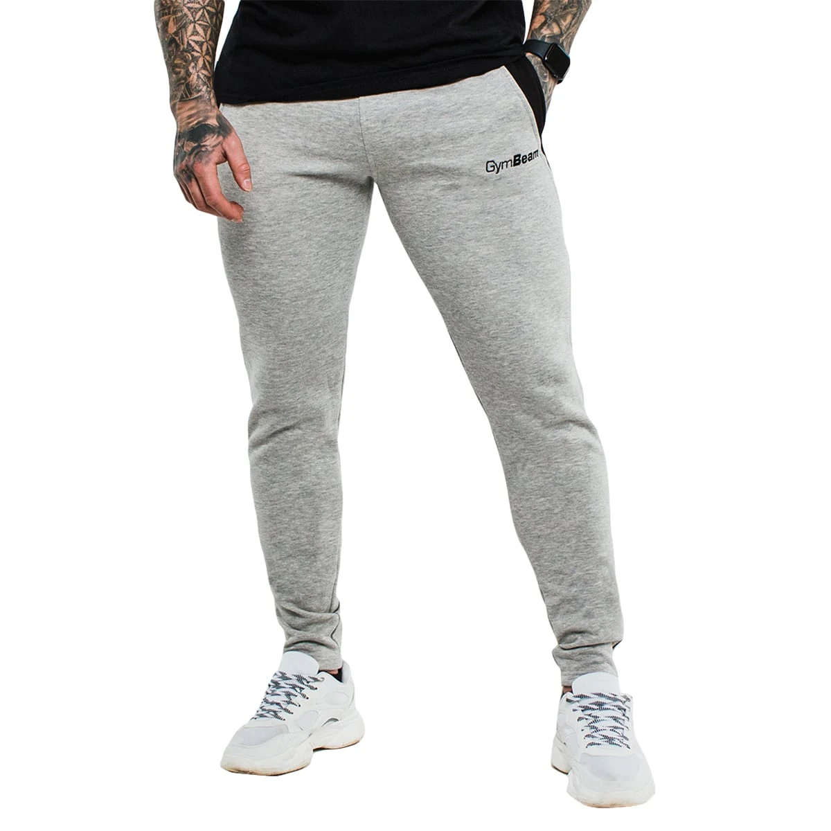 GymBeam Spodnie dresowe Slimfit Grey - Rozmiar: XXL | Vek: Dorośli | Waga: 0,44 g | Opakowanie: 40 · záber 2