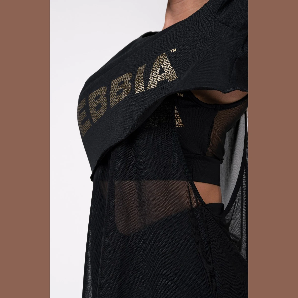 NEBBIA Women‘s Intense Mesh Sports Top Black · záber 3