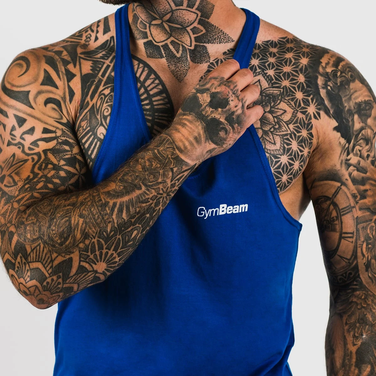 GymBeam Podkoszulek Stringer Dark Blue - Rozmiar: XXL | Waga: 0,16 g | Opakowanie: 250 · záber 2