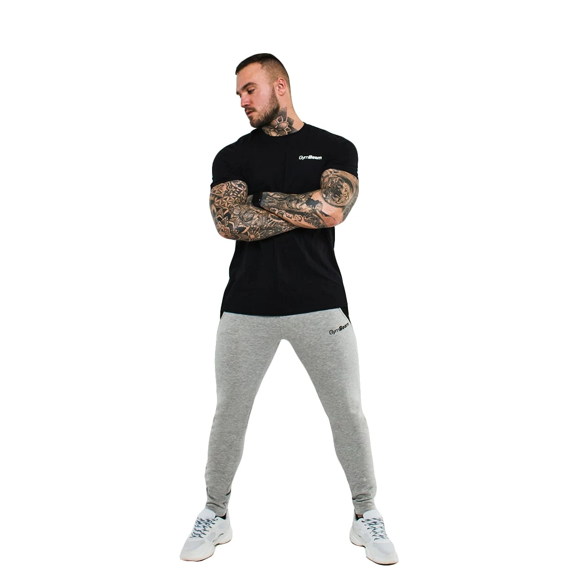 GymBeam Spodnie dresowe Slimfit Grey - Rozmiar: XXL | Vek: Dorośli | Waga: 0,44 g | Opakowanie: 40 · záber 4