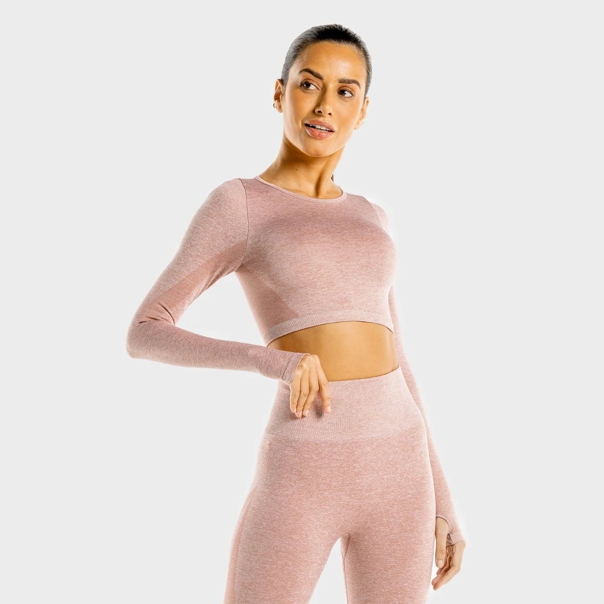 SQUATWOLF Women‘s Seamless Crop Top Marl rose gold - Rozmiar: M | Kolor: Różowy | Waga: 0,21 g | Opakowanie: 100 · záber 1