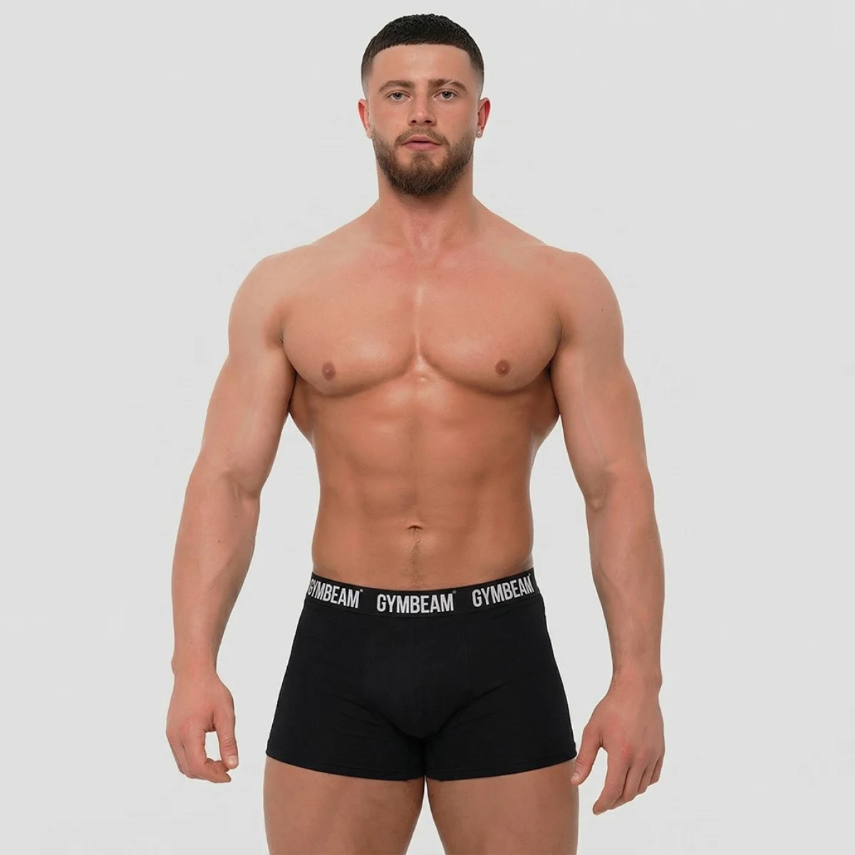 GymBeam Men‘s FIT Trunks 3Pack Black - Rozmiar: XXL | Kolor: Czarny | Waga: 0,291 g | Opakowanie: 3 · záber 4