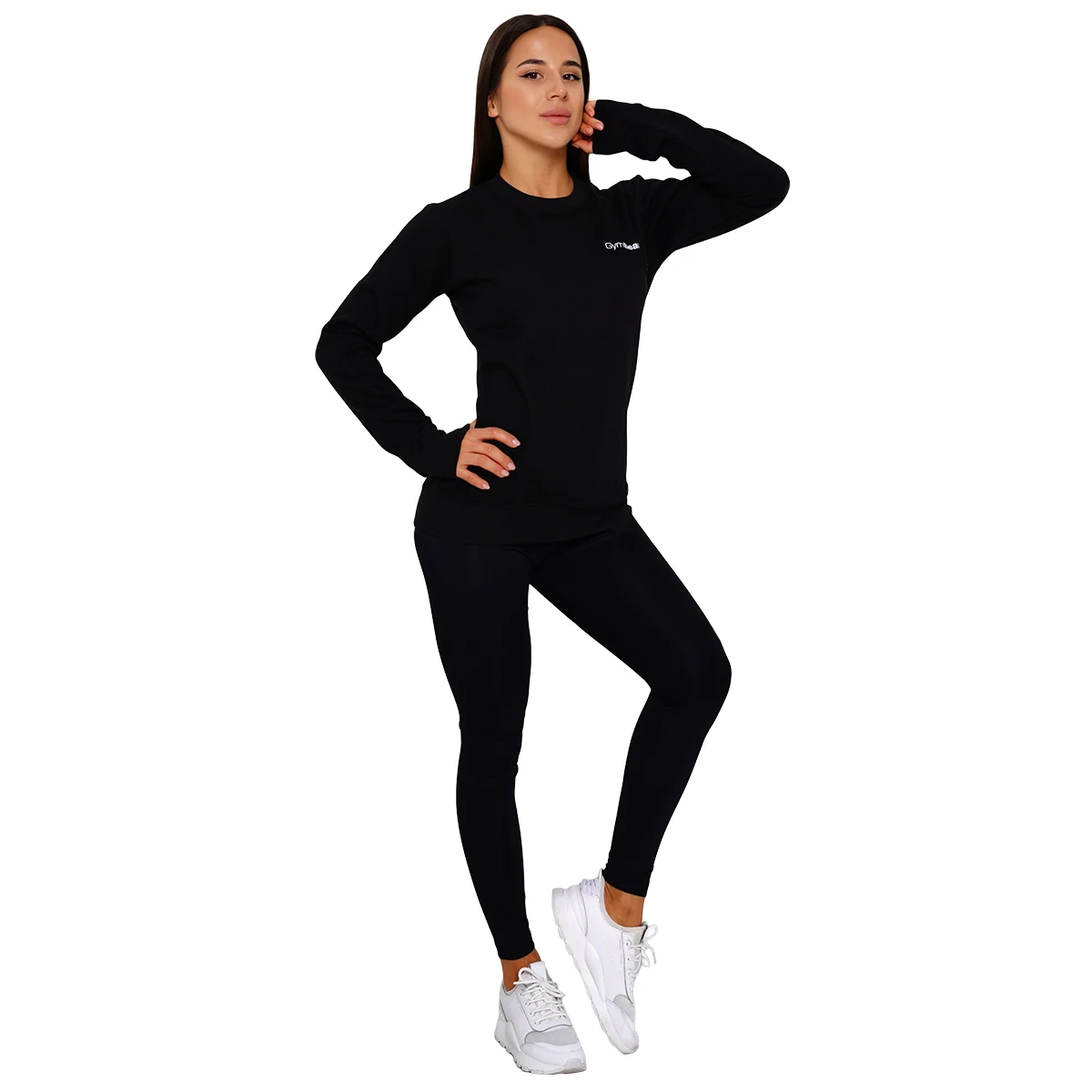 GymBeam Damska bluza Basic Black - Rozmiar: L | Kolor: Czarny | Waga: 0,38 g | Opakowanie: 30 · záber 5