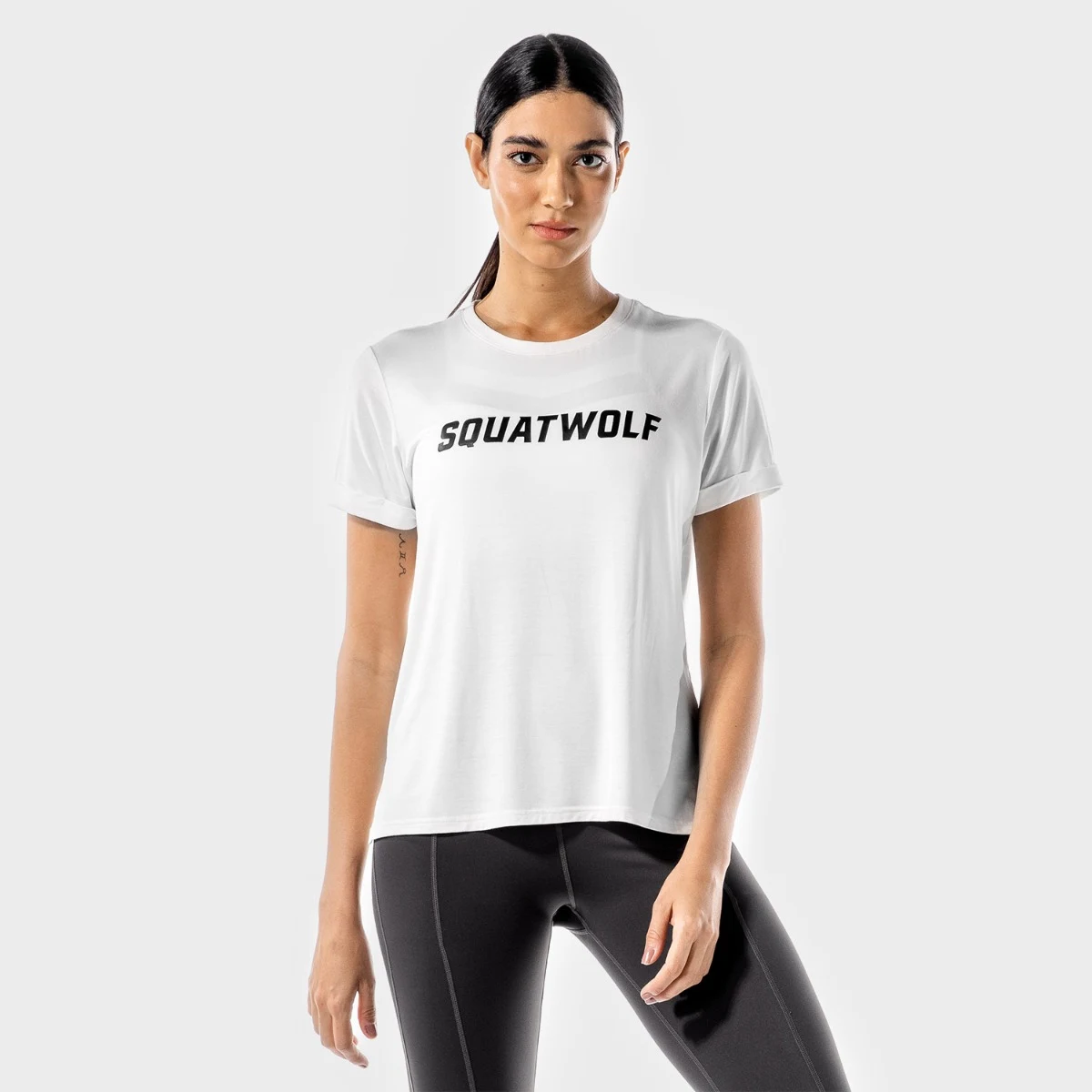 Damska koszulka Iconic White - SQUATWOLF - Rozmiar: L | Pohlavie: Damskie | Vek: Dorośli | Waga: 0,17 g | Opakowanie: 100 · záber 1
