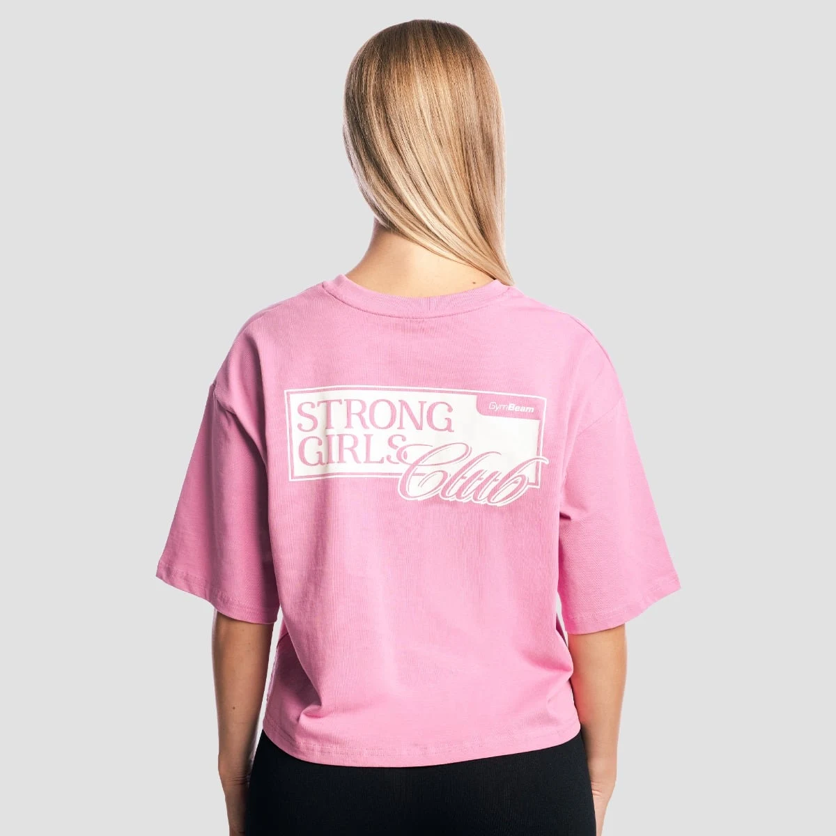 GymBeam Women‘s Girls Club Boxy T-shirt Pink - Rozmiar: S | Kolor: Różowy | Waga: 0,22 g | Opakowanie: 80 · záber 2
