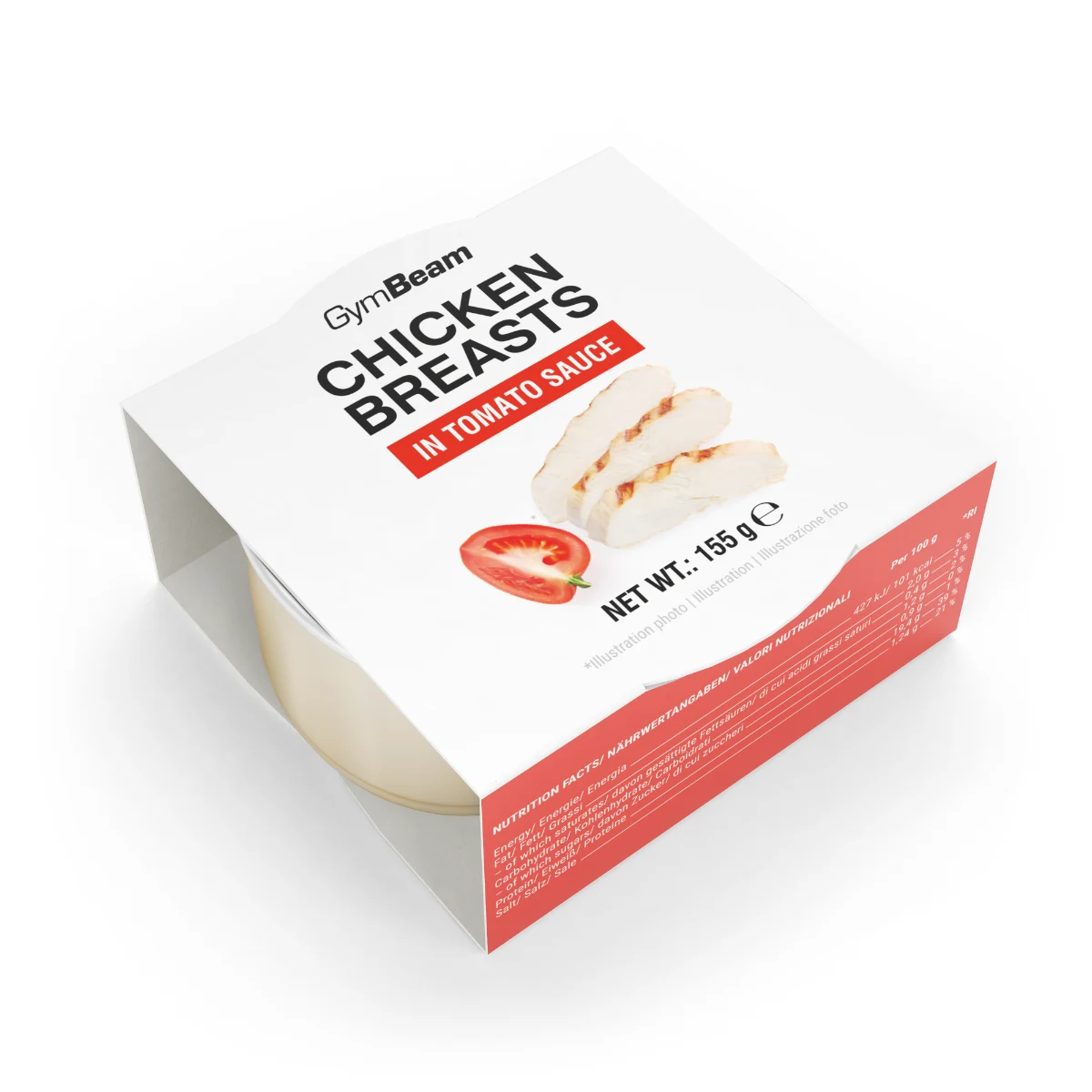 GymBeam Chicken breasts in tomato sauce - Waga: 0,155 g | Opakowanie: 155 g · záber 2