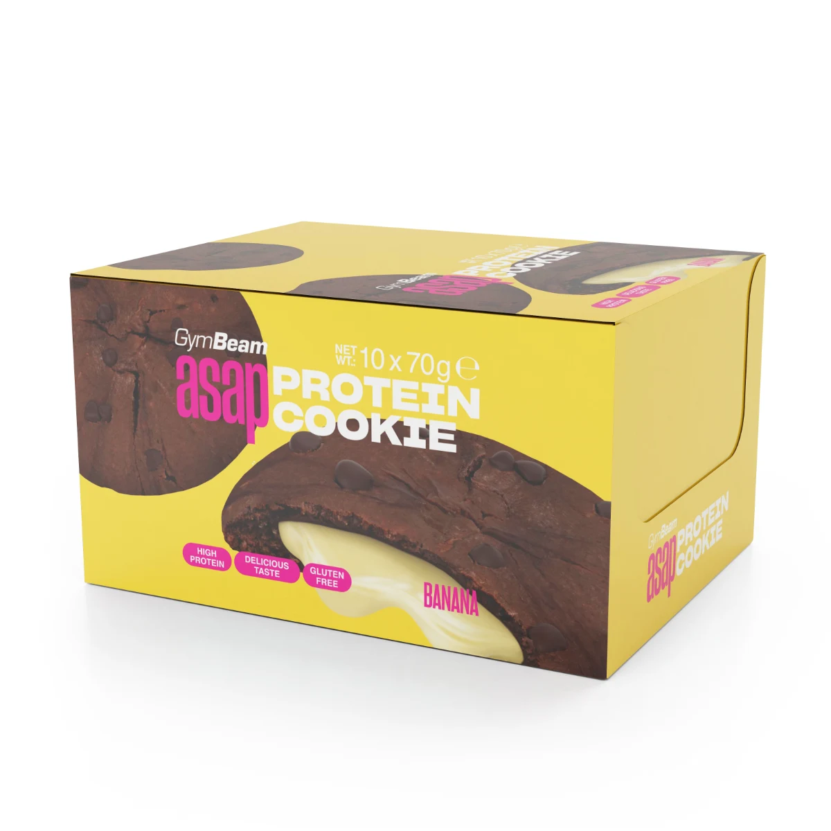 GymBeam ASAP Protein Cookie - Smak: Banan | Waga: 0,7 g | Opakowanie: 10 x 70 g · záber 1